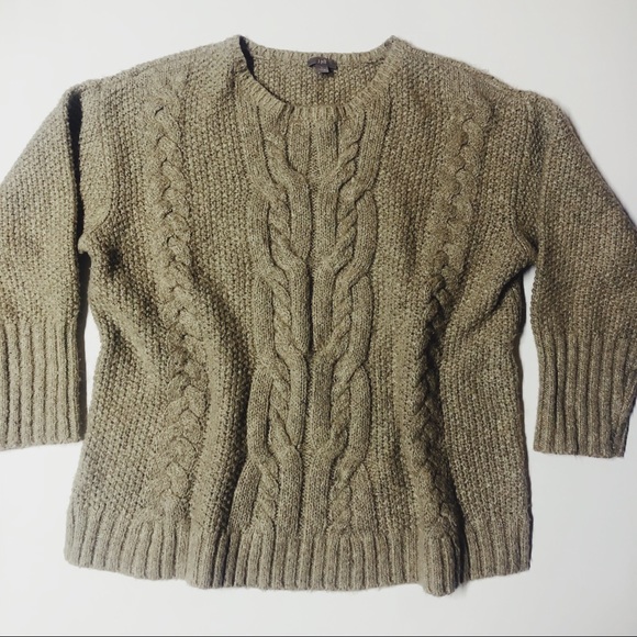 oatmeal cable knit cardigan